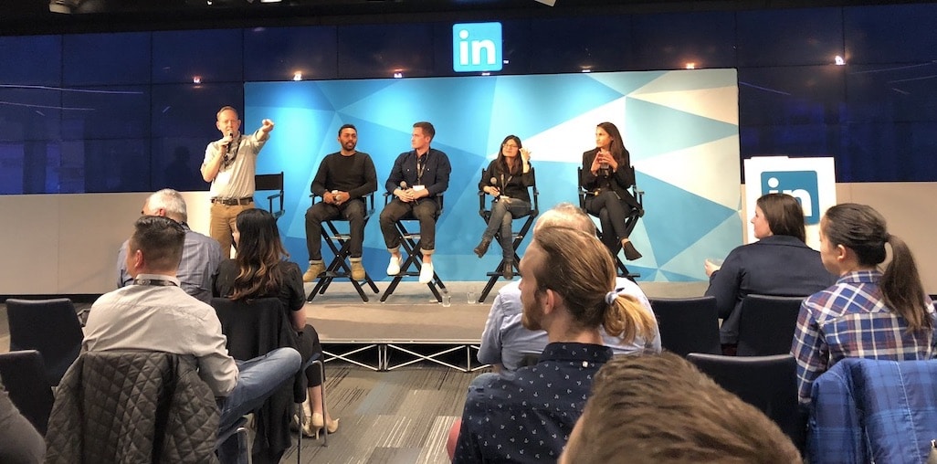 From left: Andrew Shotland @ BayAreaSearch /Arun Jay Senior Product Manager @ Linkedin / SEO Consultant (Butterfly?) / Aleyda Solis SEO Consultant @ aleydasolis  / SEO Consultant (Netflix)