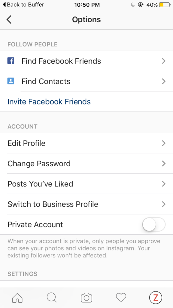 Step 2 - How do you convert personal Instagram profile to a Business Profile 2